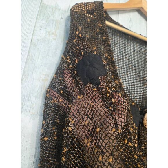 Unbranded Open Knit Oversized Button Sharkbite Lagenlook Cardigan Sz. XL EST - Picture 5 of 5